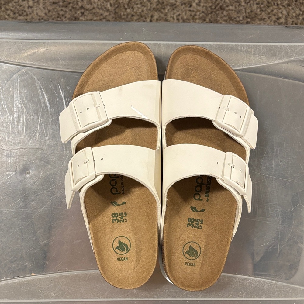 Birkenstock Papillio Cream Vegan Double Strap Sandals